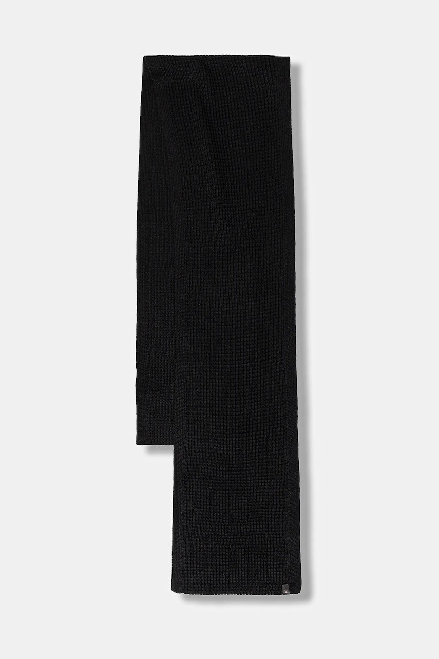 Šál s prímesou vlny AllSaints čierna farba, jednofarebný, 29ASMC531467