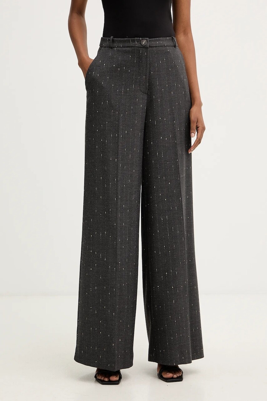 Nohavice Haveone šedá farba, široké, vysoký pás, PGE-P065