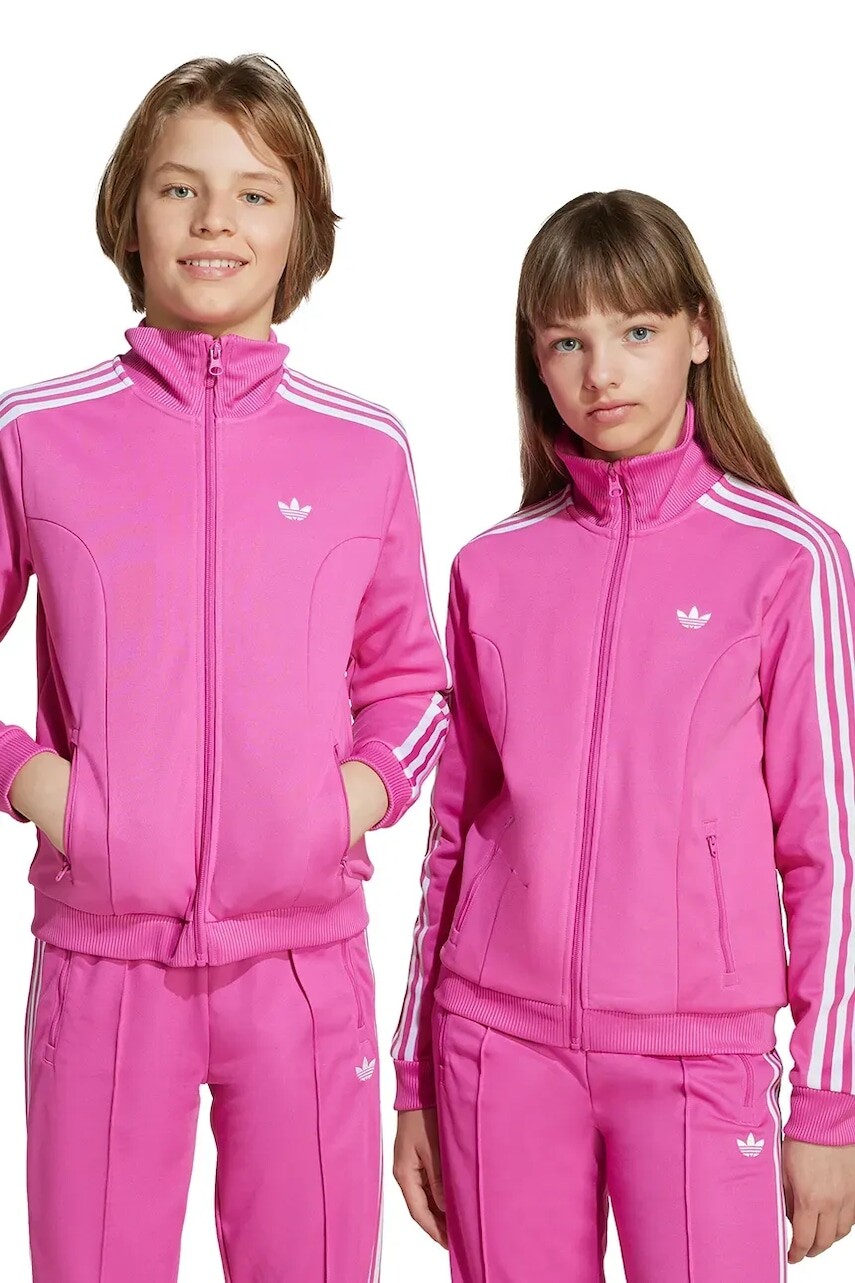 Detská mikina adidas Originals ružová farba, jednofarebná, JW2847