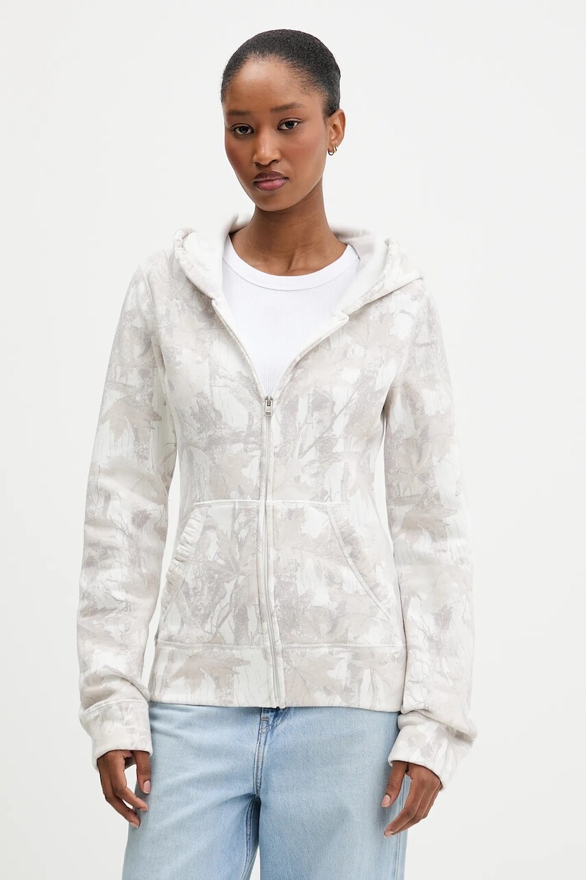 Mikina Hollister Co. béžová farba, s kapucňou, vzorovaná, KI352-5243-108