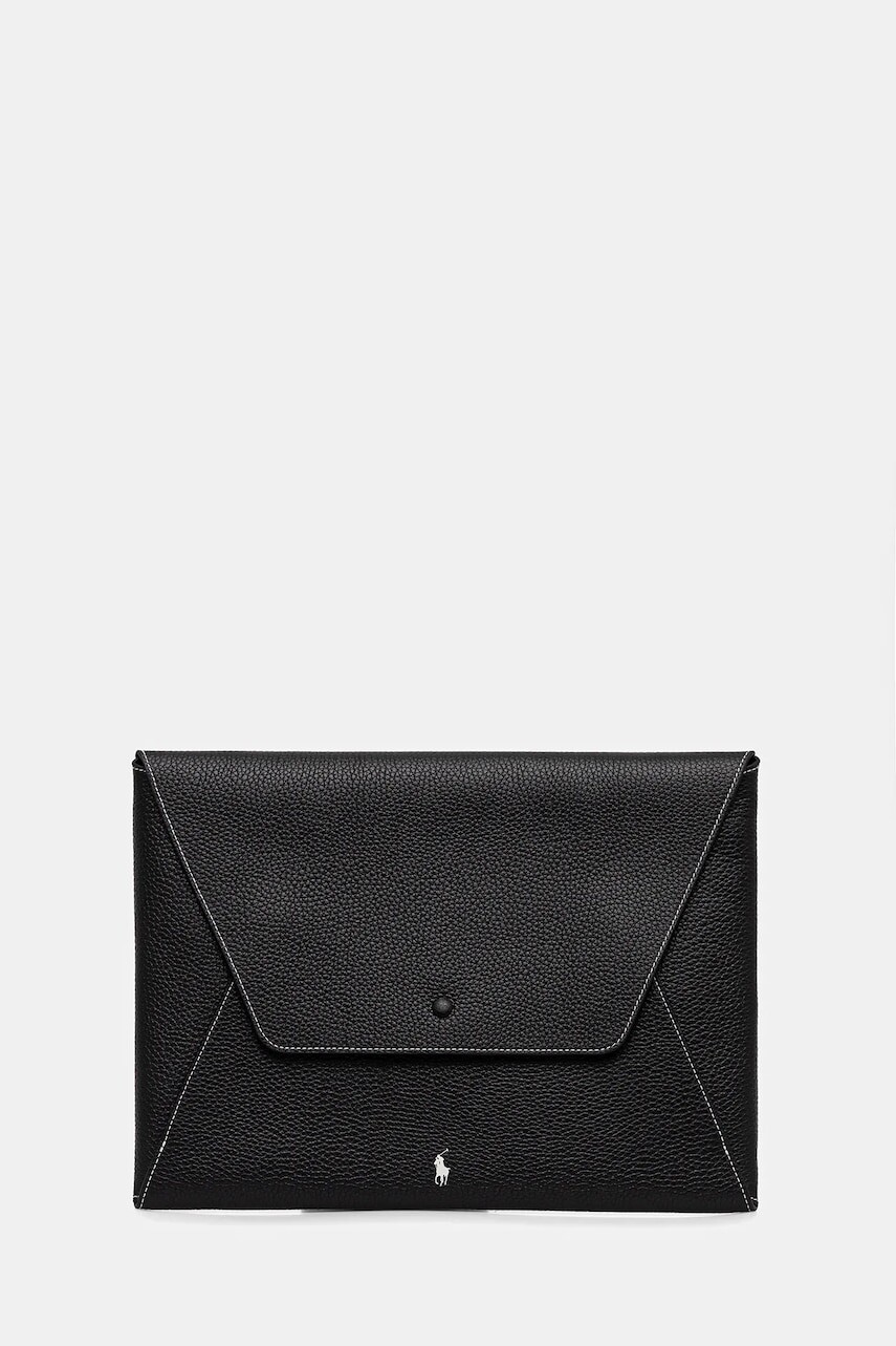 Kožené puzdro na notebook Polo Ralph Lauren čierna farba, 427971194