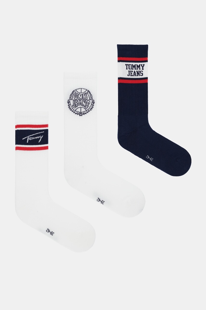 Ponožky Tommy Jeans 3-pak biela farba, 701236471