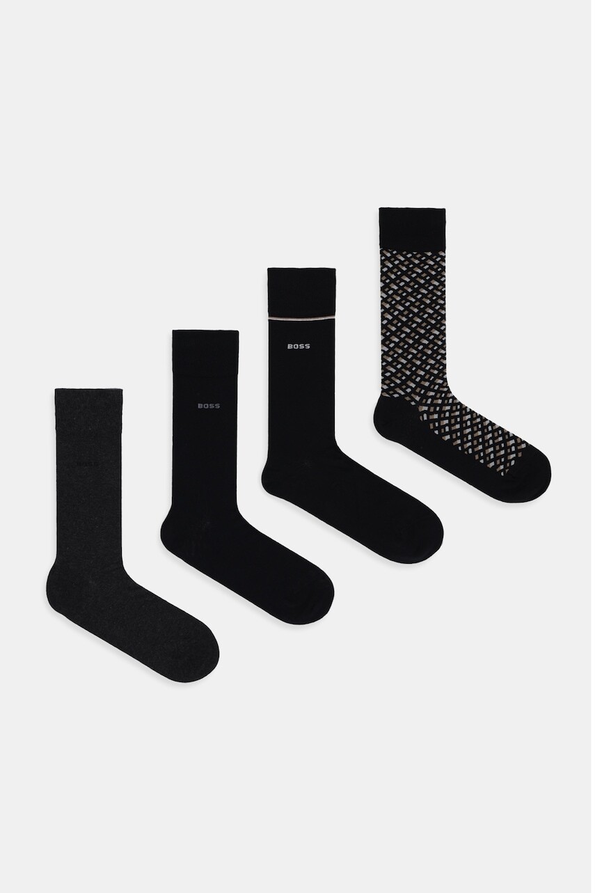 Ponožky BOSS 4-pak čierna farba, 50524322