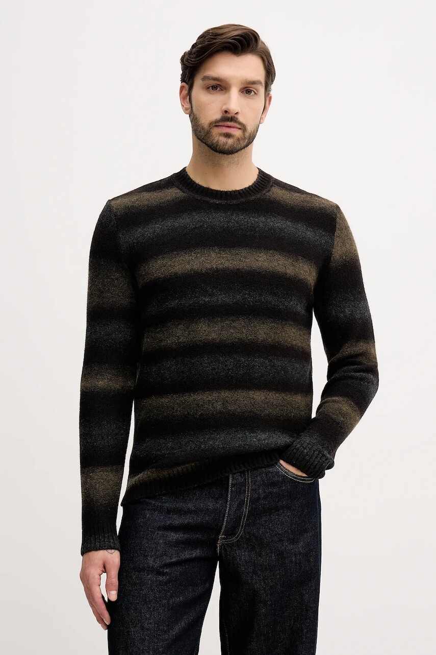 Sveter s prímesou vlny United Colors of Benetton čierna farba, 1HNNK10AT