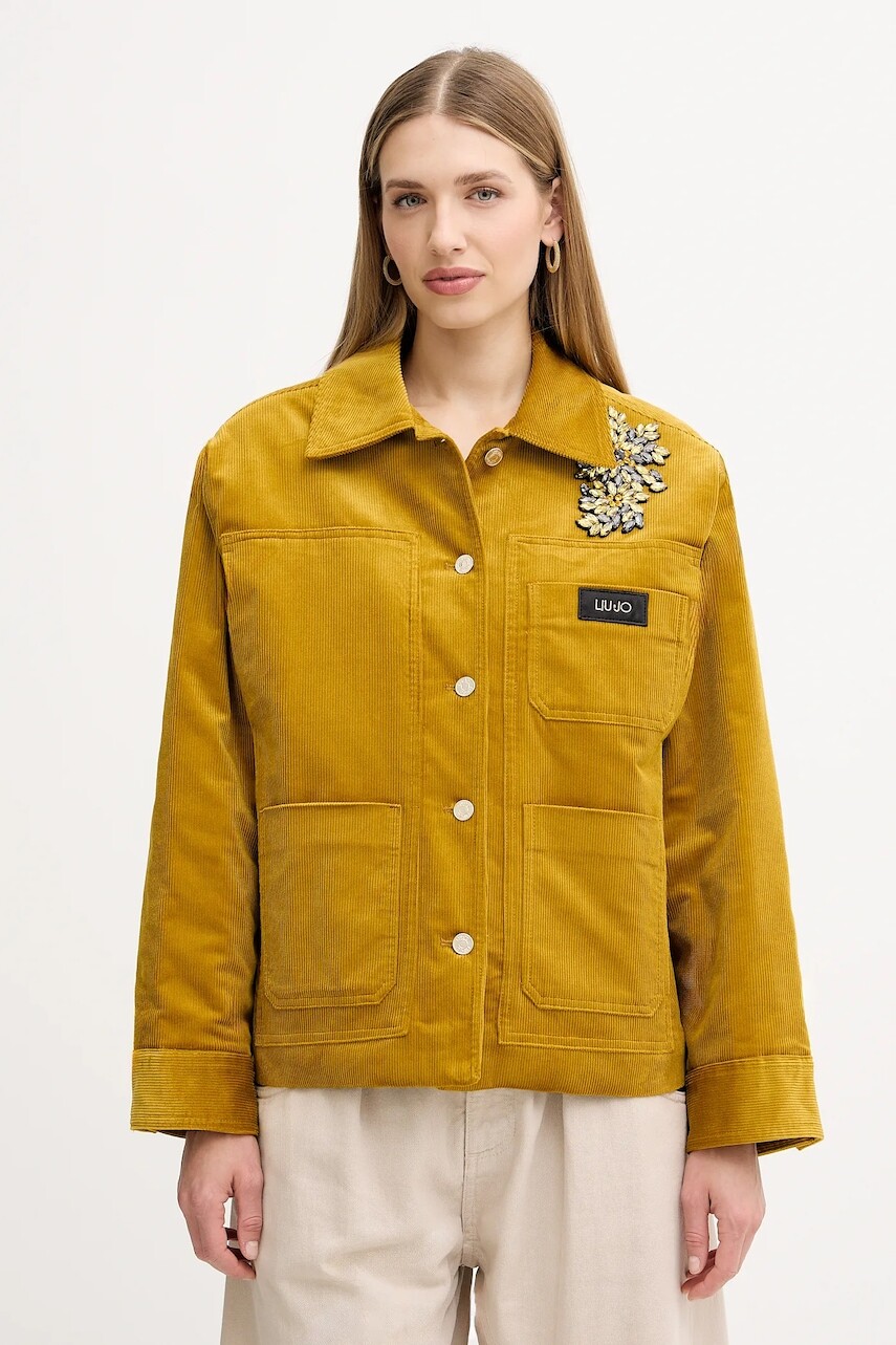 Bunda Liu Jo žltá farba, prechodná, MF5155 T192A