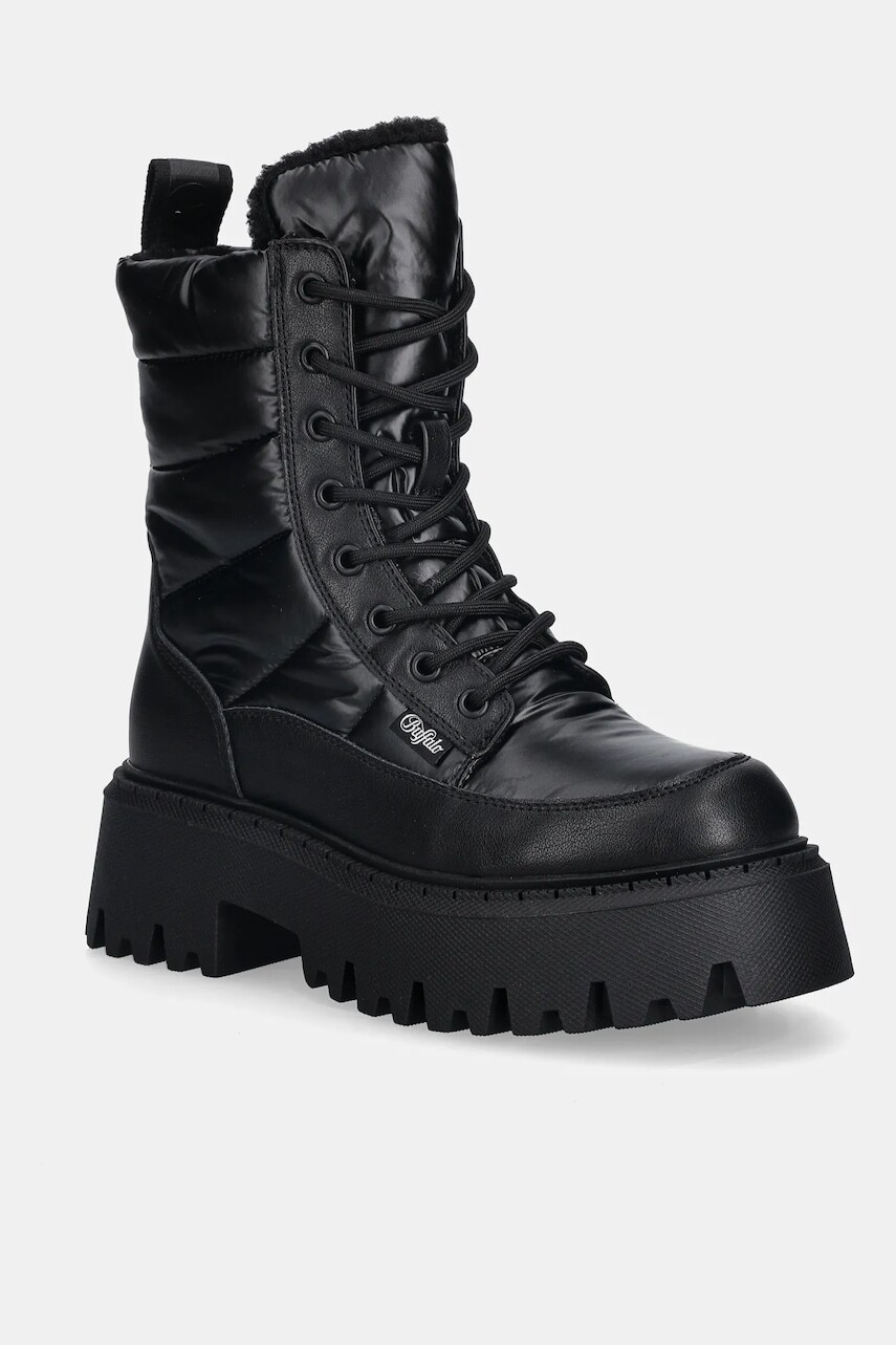 Workery Buffalo Aspen Laceup Quilt čierna farba, na platforme, zateplené, 1622597-BLK