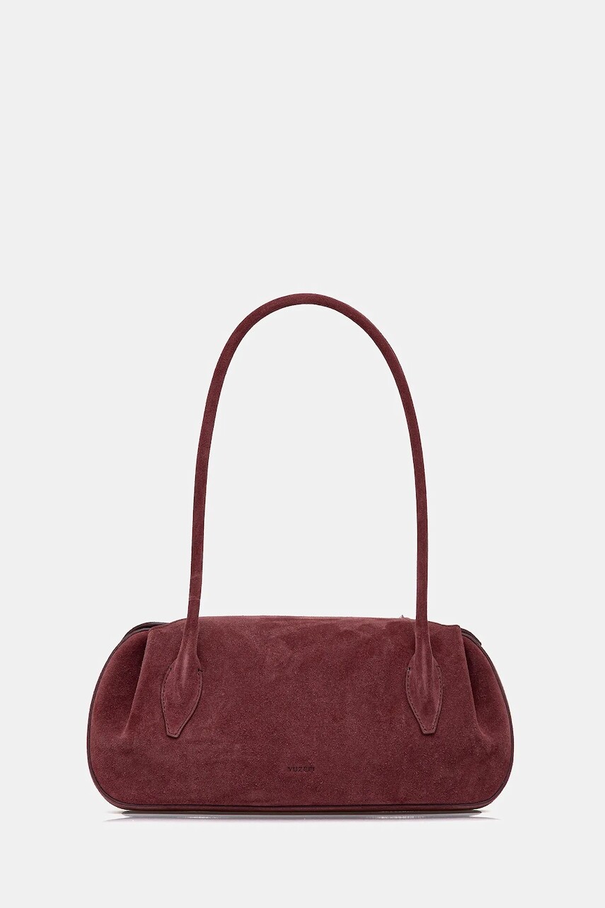 Semišová kabelka Yuzefi OYSTER bordová farba, YUZCO-HB-OYSB-S024