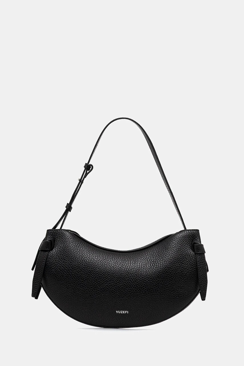 Kožená kabelka Yuzefi FORTUNE COOKIE čierna farba, YUZCO-HB-FC-L034