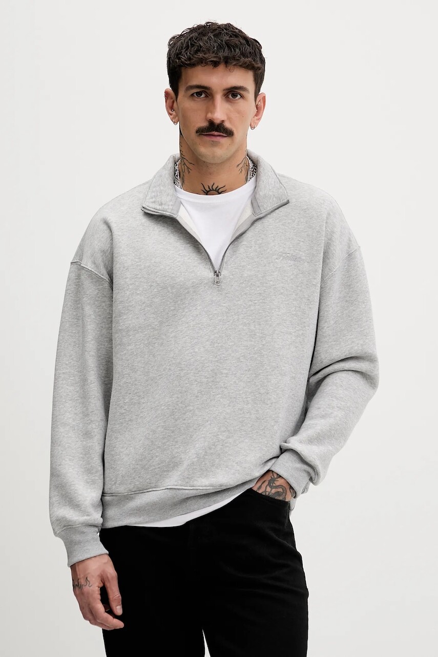 Mikina Hollister Co. šedá farba, melanžová, KI322-5372-112