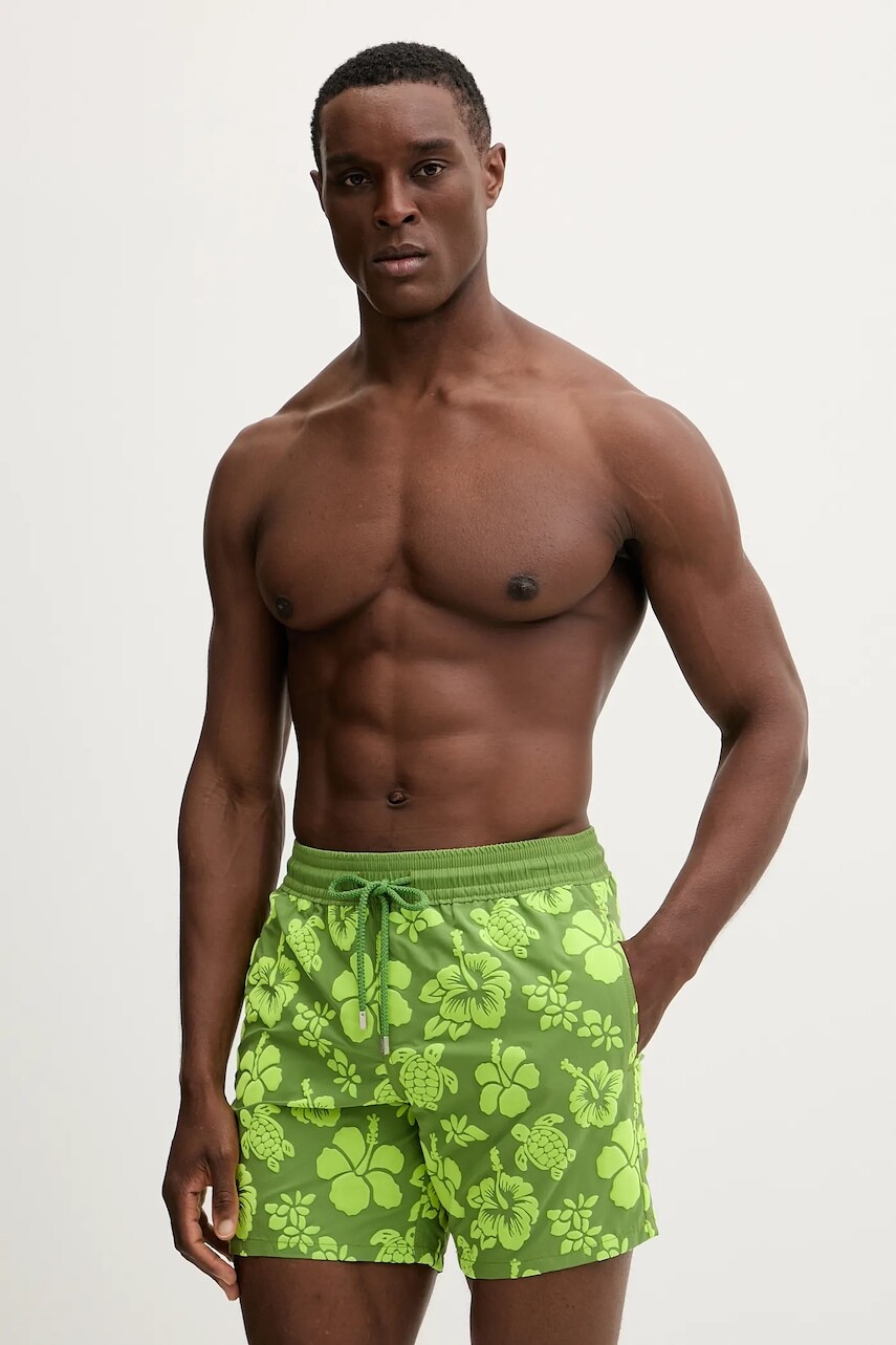 Plavkové šortky Vilebrequin MOOREA zelená farba, MOODD213