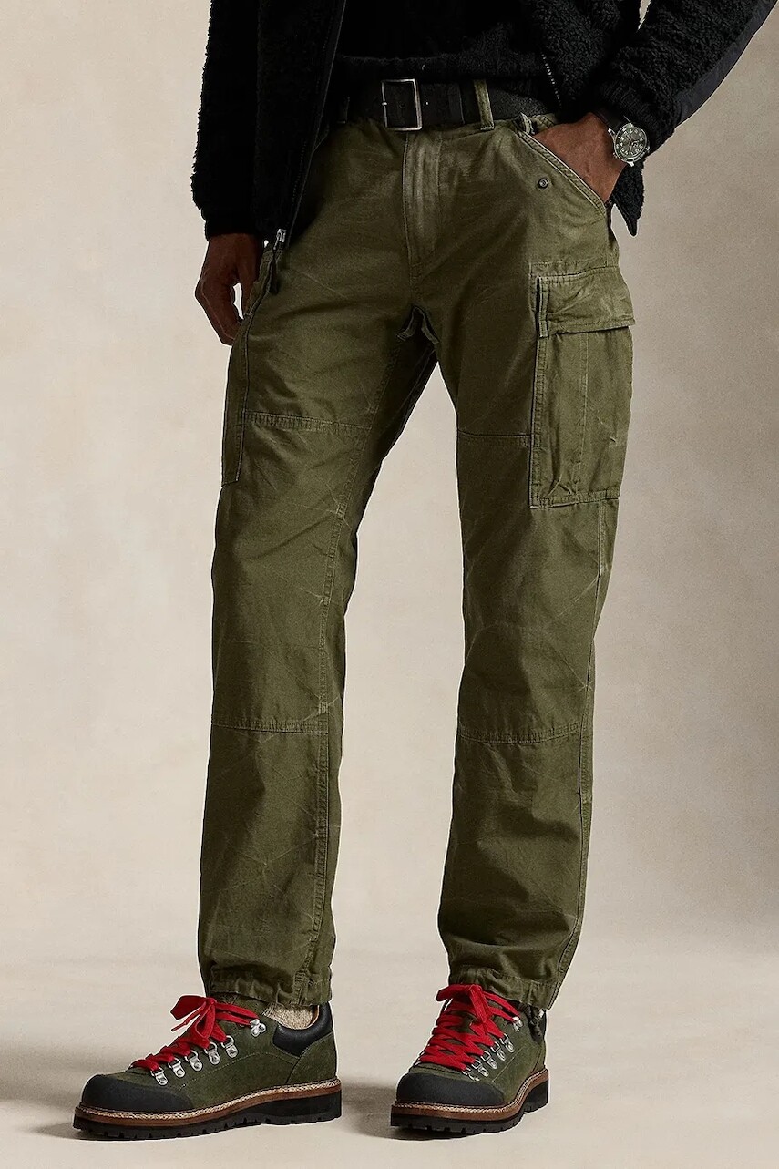 Bavlnené nohavice Polo Ralph Lauren zelená farba, rovný strih, 710974518