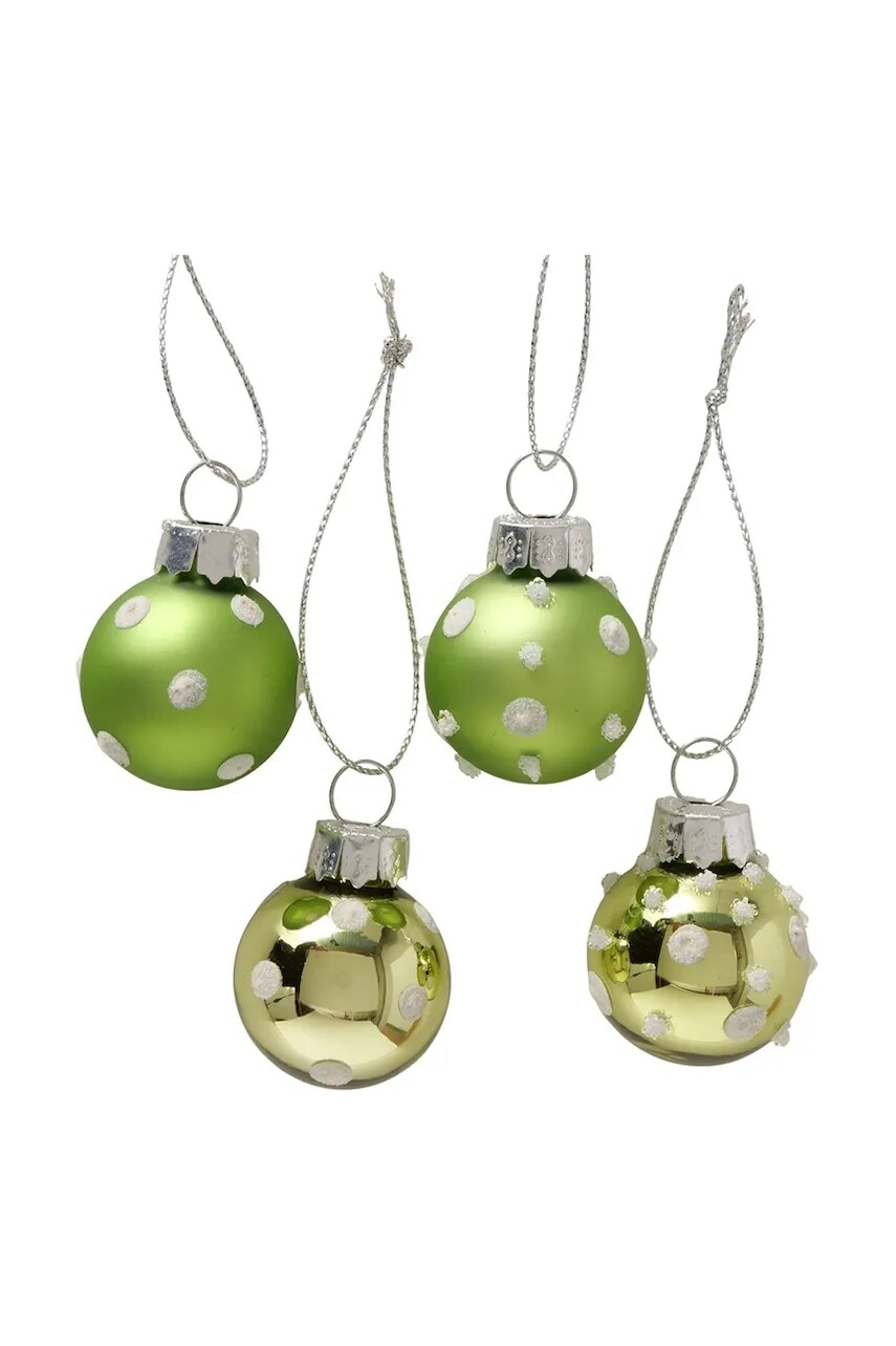 Sada vianočných ozdôb Boltze Punti 3 cm 12-pak zelená farba