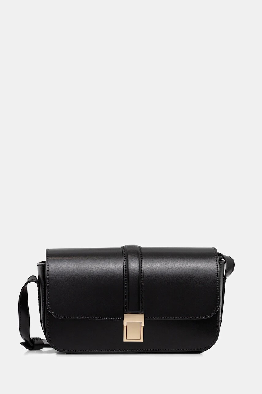 Kožená kabelka Marc O'Polo čierna farba, 5000007783