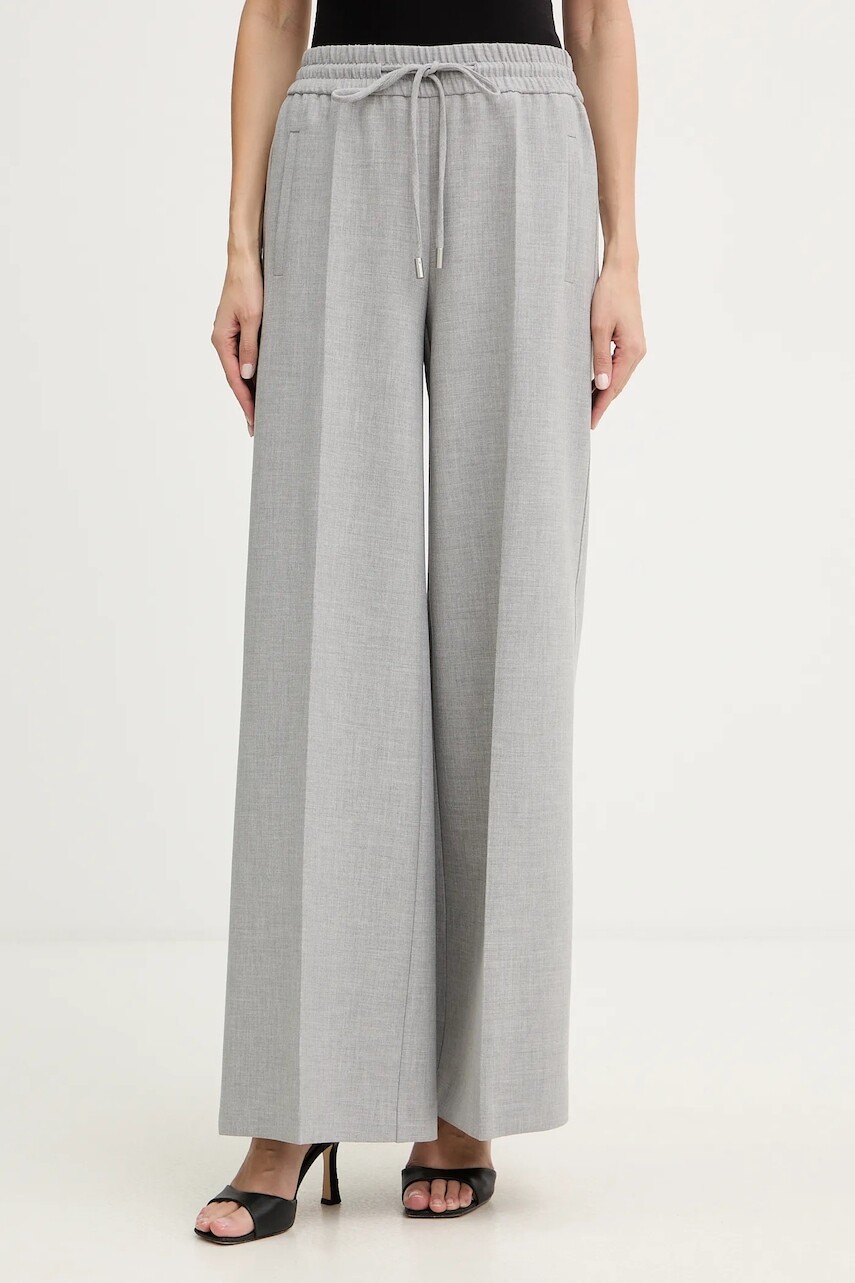 Nohavice BOSS šedá farba, široké, vysoký pás, 50559362