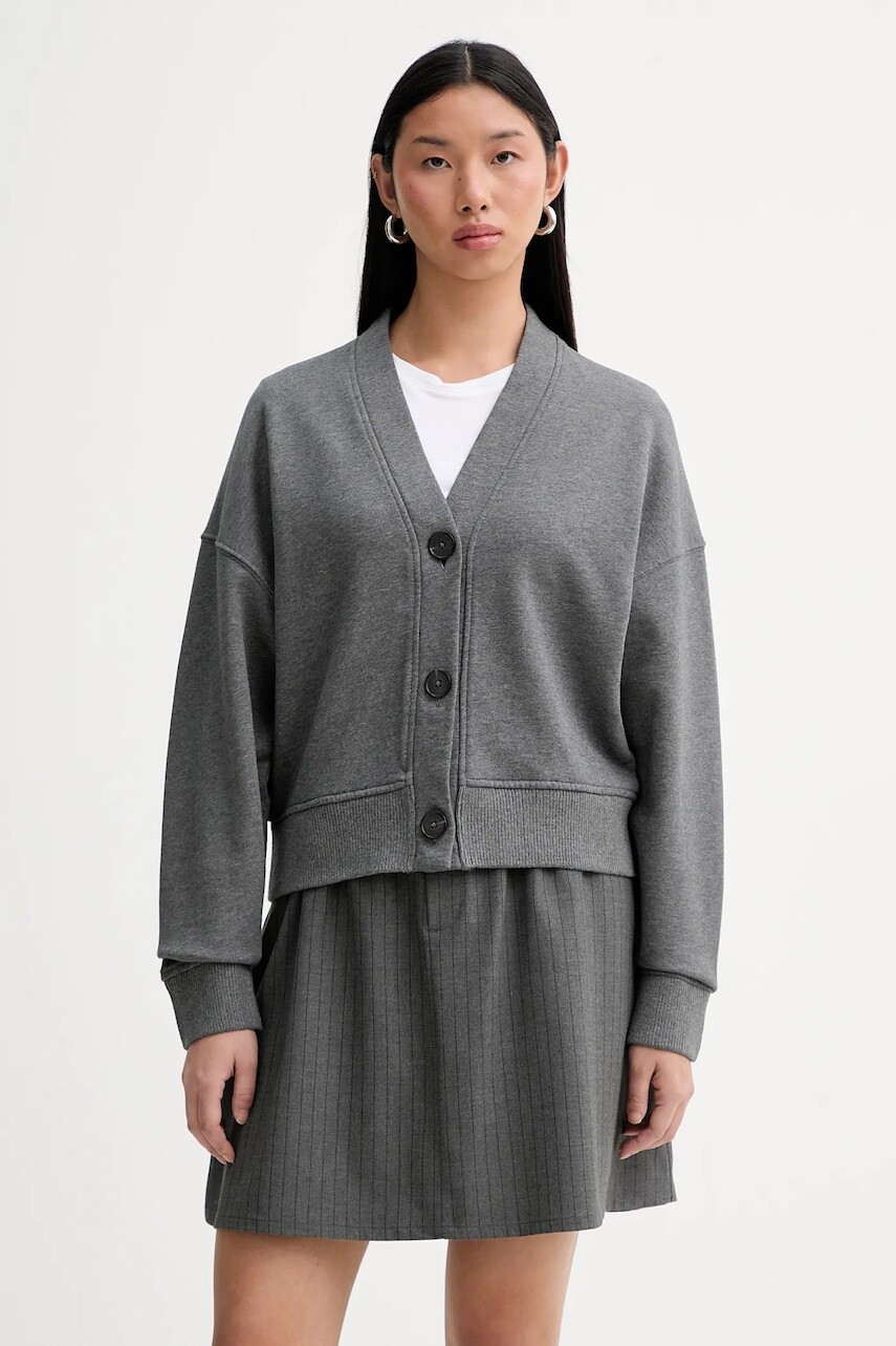 Bavlnený kardigán Marc O'Polo šedá farba, 600407357025