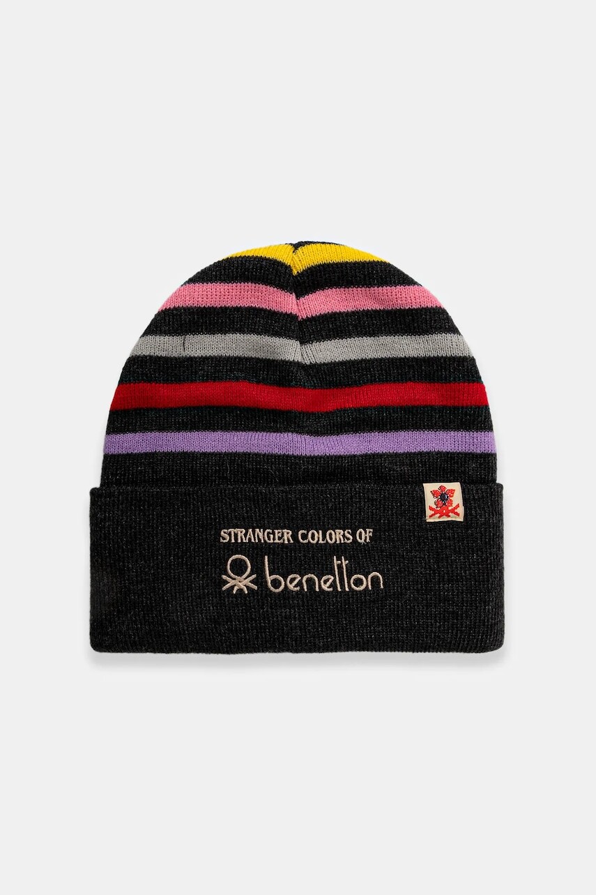 Detská čiapka United Colors of Benetton čierna farba, 6JKXCA02S