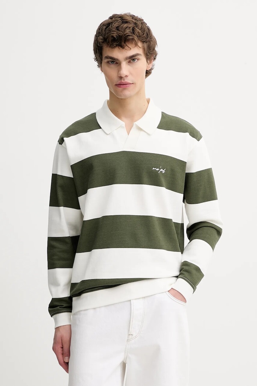 Bavlnená mikina Marc O'Polo zelená farba, vzorovaná, 5000007716