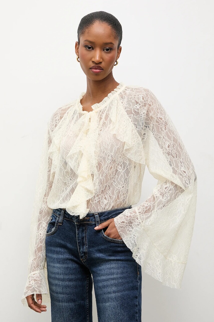 Blúzka Answear.LAB béžová farba, kvetované