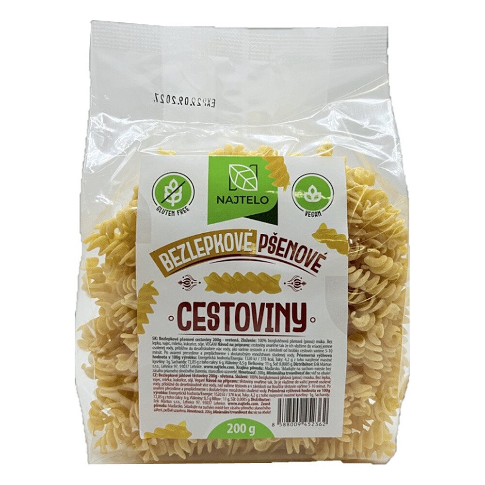 NAJTELO Bezlepkové pšenové vretená 200 g