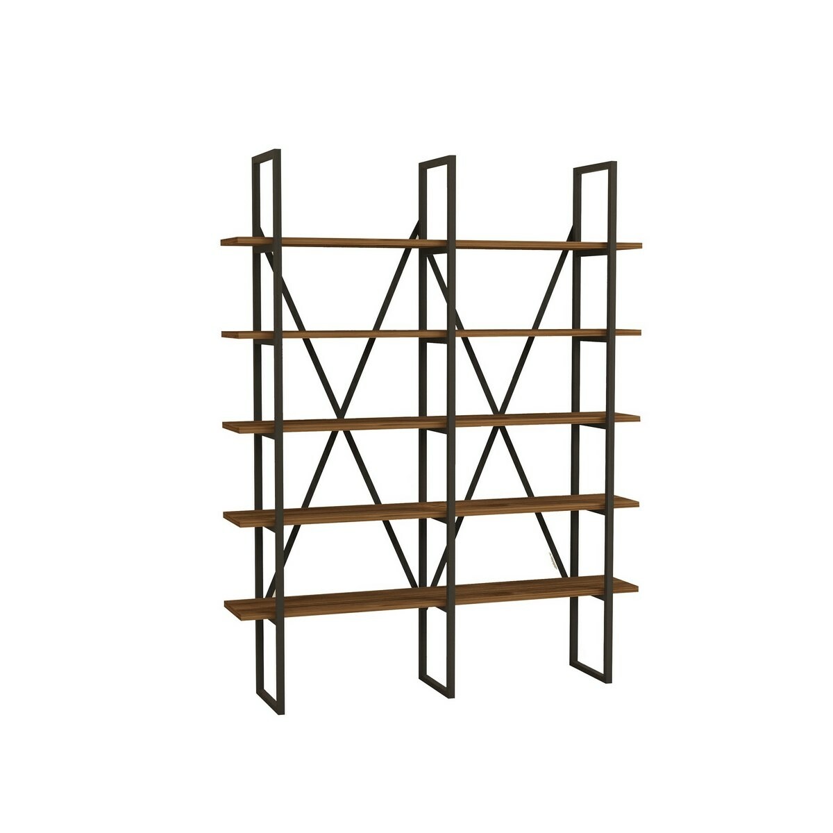 Regál Burgaz Black and Walnut