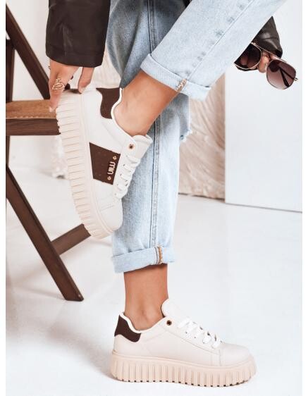 Dámske tenisky na platforme béžové