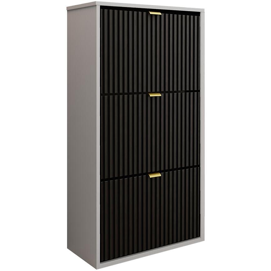 Skrinka na topánky Laro I Stojaci Biela/Čierna/ Zlatý