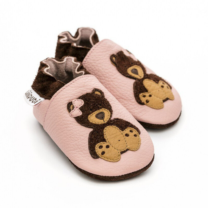 Kožené topánočky Liliputi Soft Soled Teddygirl - ružové-hnedé, XXL