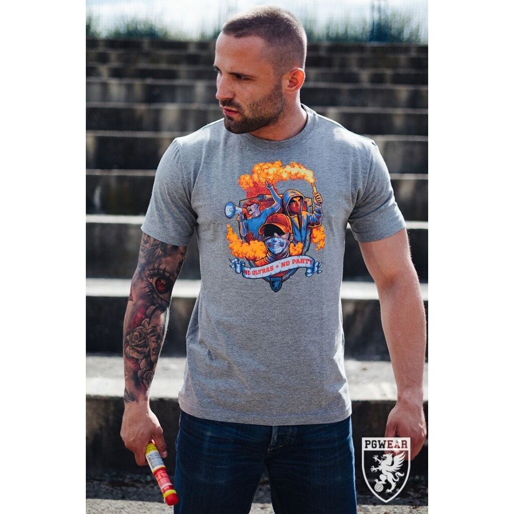 Triko PGwear No Ultras No Party - sivé, 3XL