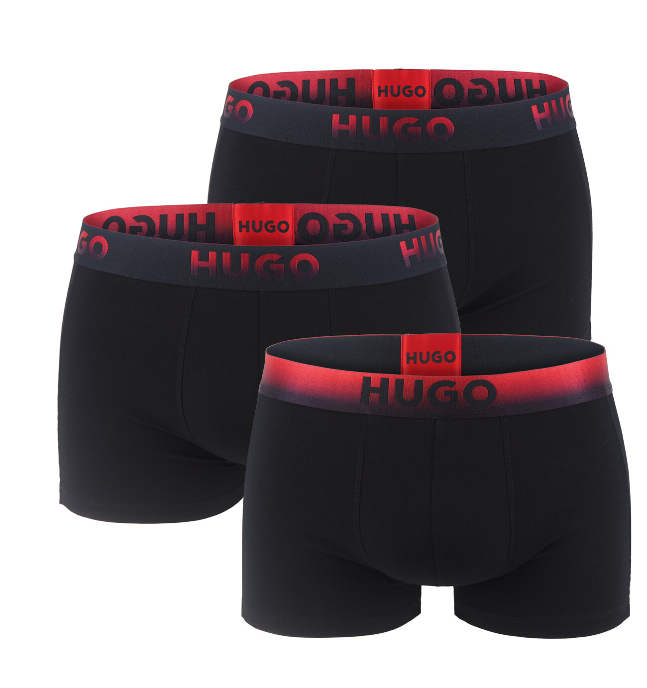 HUGO - boxerky 3PACK luxe premium cotton stretch modern red ombré logo v darčekovom balení