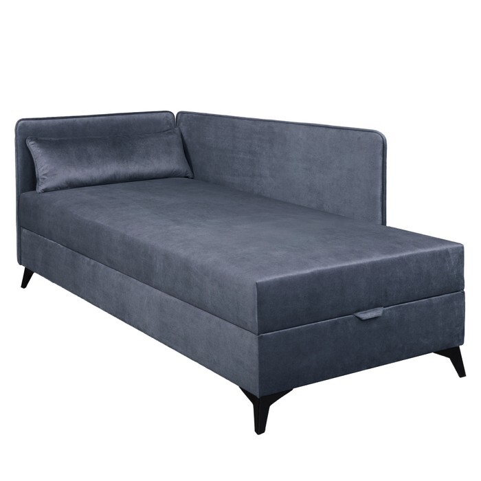 KONDELA Rinun jednolôžková posteľ (váľanda) s úložným priestorom modrá