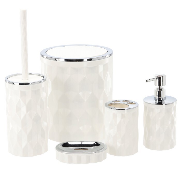 KONDELA Raber sada kúpeľňových doplnkov (5 ks) biela