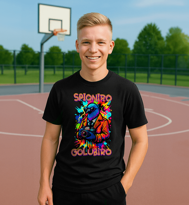 Spioniro Golubiro 2 tričko čierne - Italian Brainrot - 5XS (116)