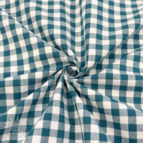 Bavlnená látka Check petrol