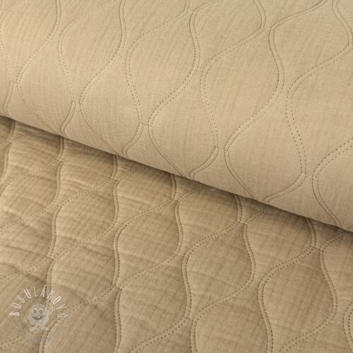 Dvojitá gázovina/mušelín QUILT Wave beige