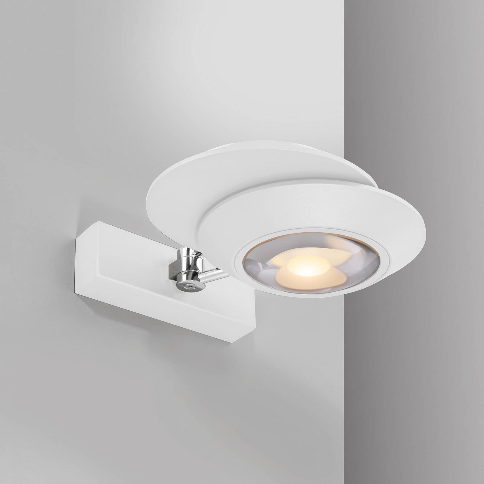 PURE LED nástenné svetlo Oculis, biela, 30 cm, železo/sklo, 2-pl.