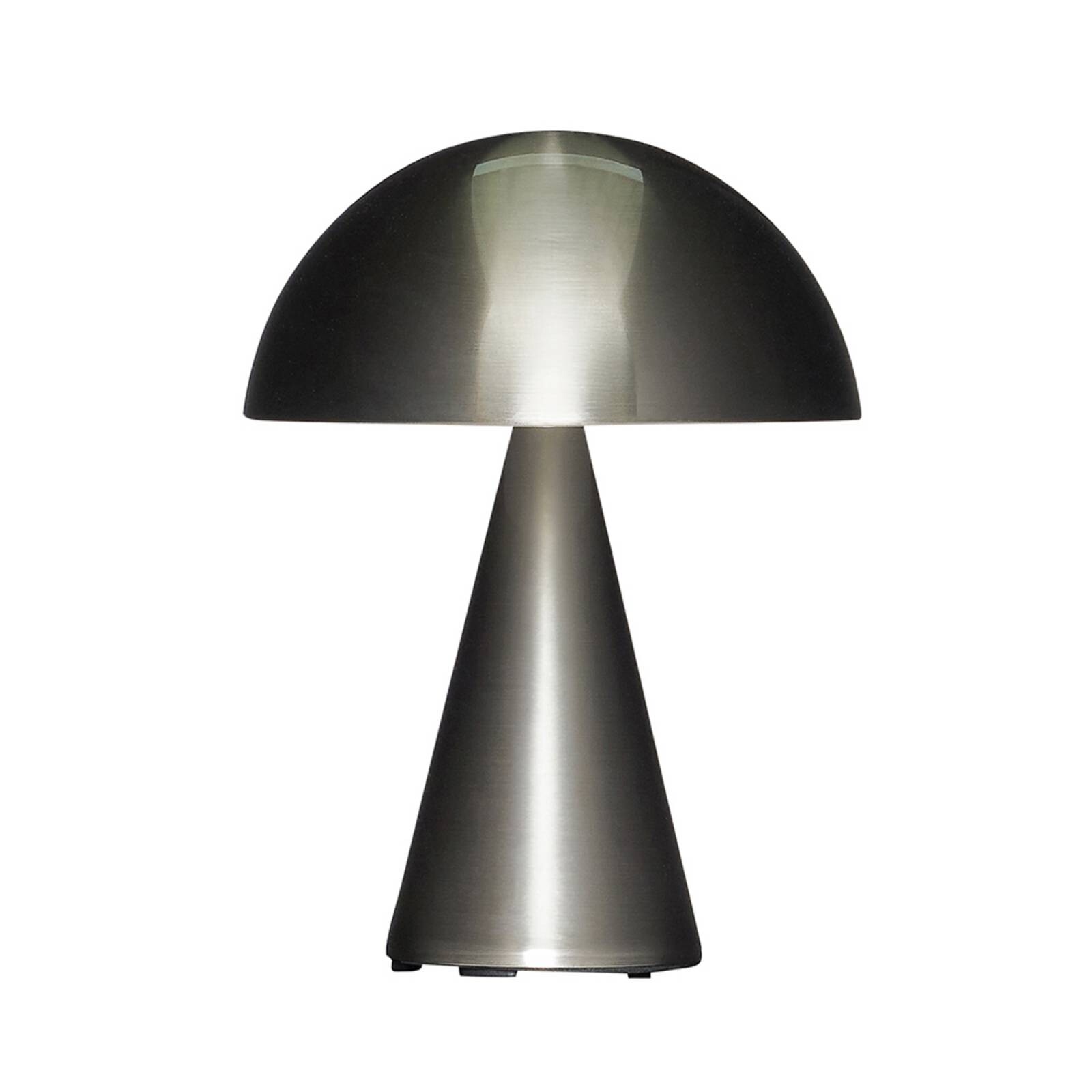 HÜBSCH stolová LED lampa Mush, nikl, IP44, stmievateľné