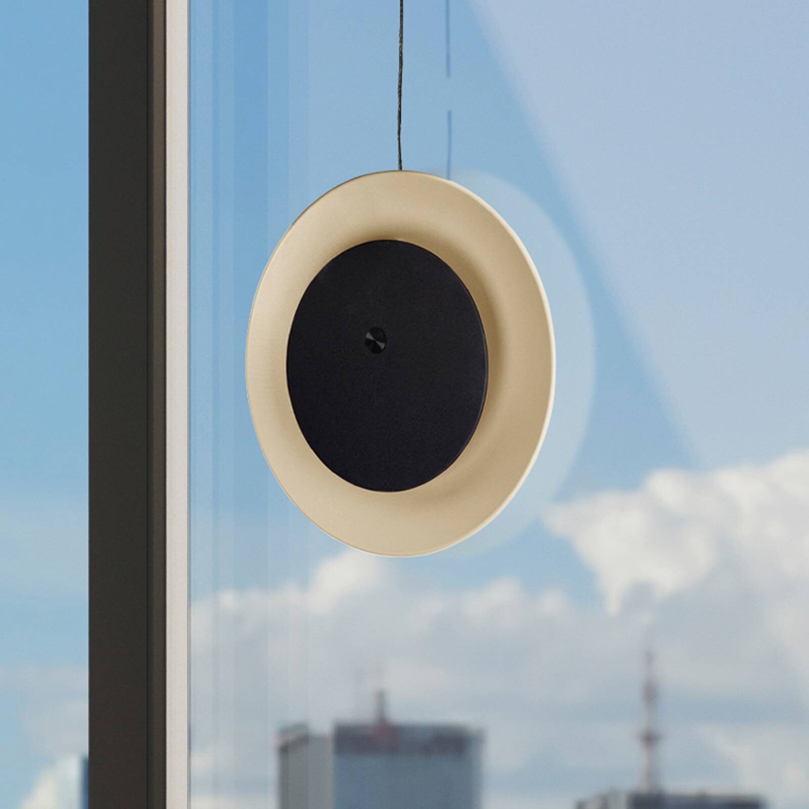 Stolová LED lampa Solan, čierna/béžová, solárna, IP54