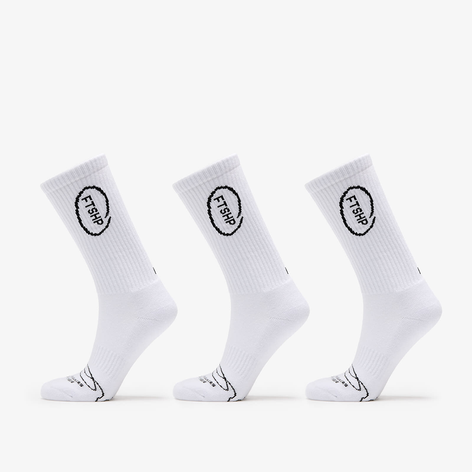 Ponožky Footshop High Crew Socks 3-Pack White 43-46
