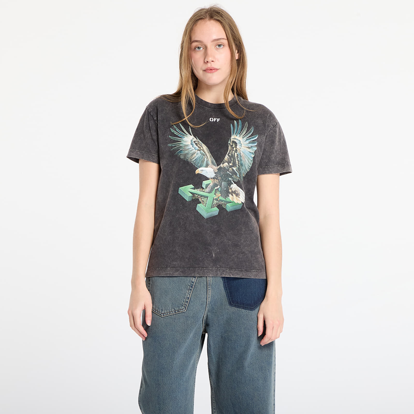 Tričko Off-White Eagle Arrow 90S Skate S/S T-Shirt Marble Black M