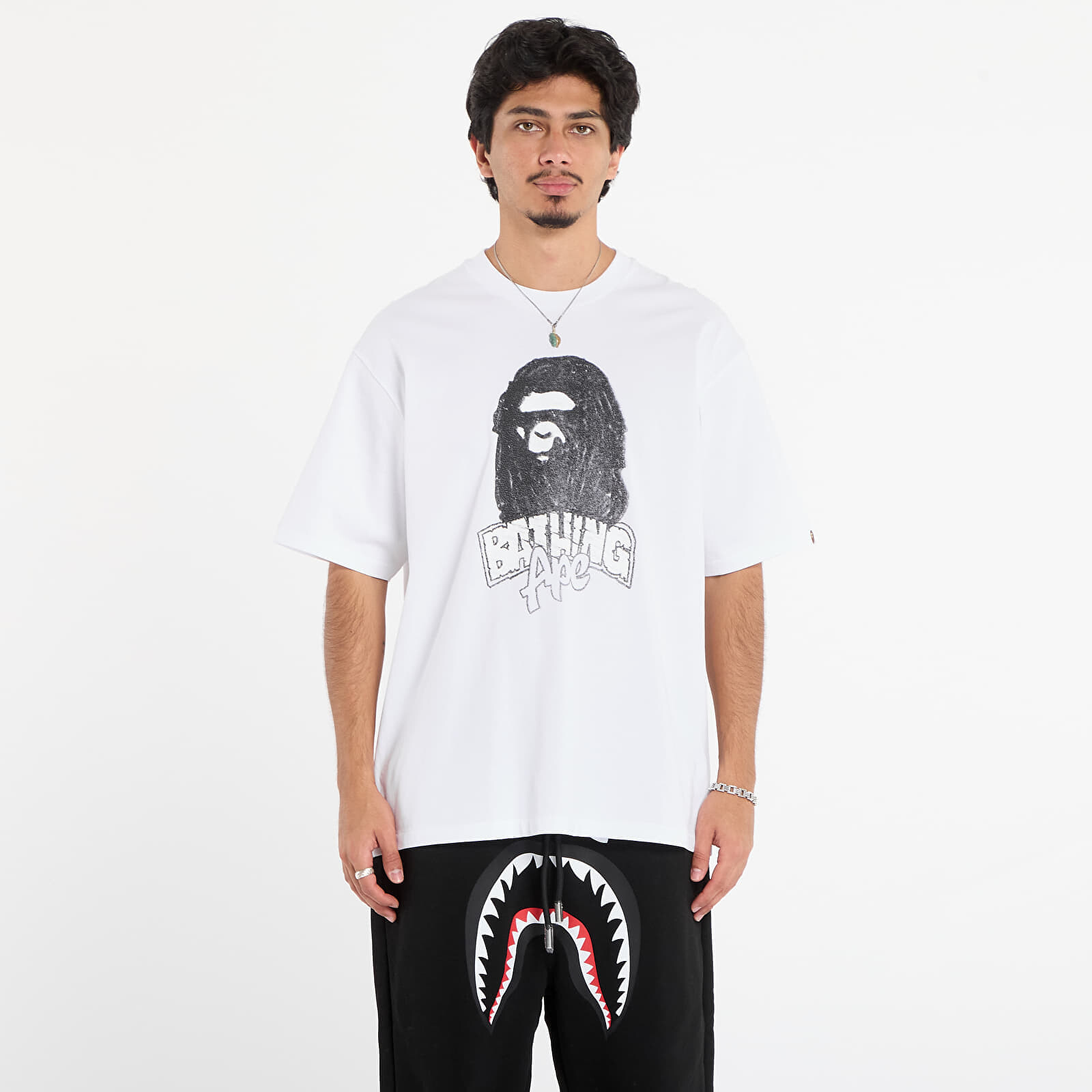 Tričko A BATHING APE Hand Drawn Ape Head Relaxed Fit Tee White S
