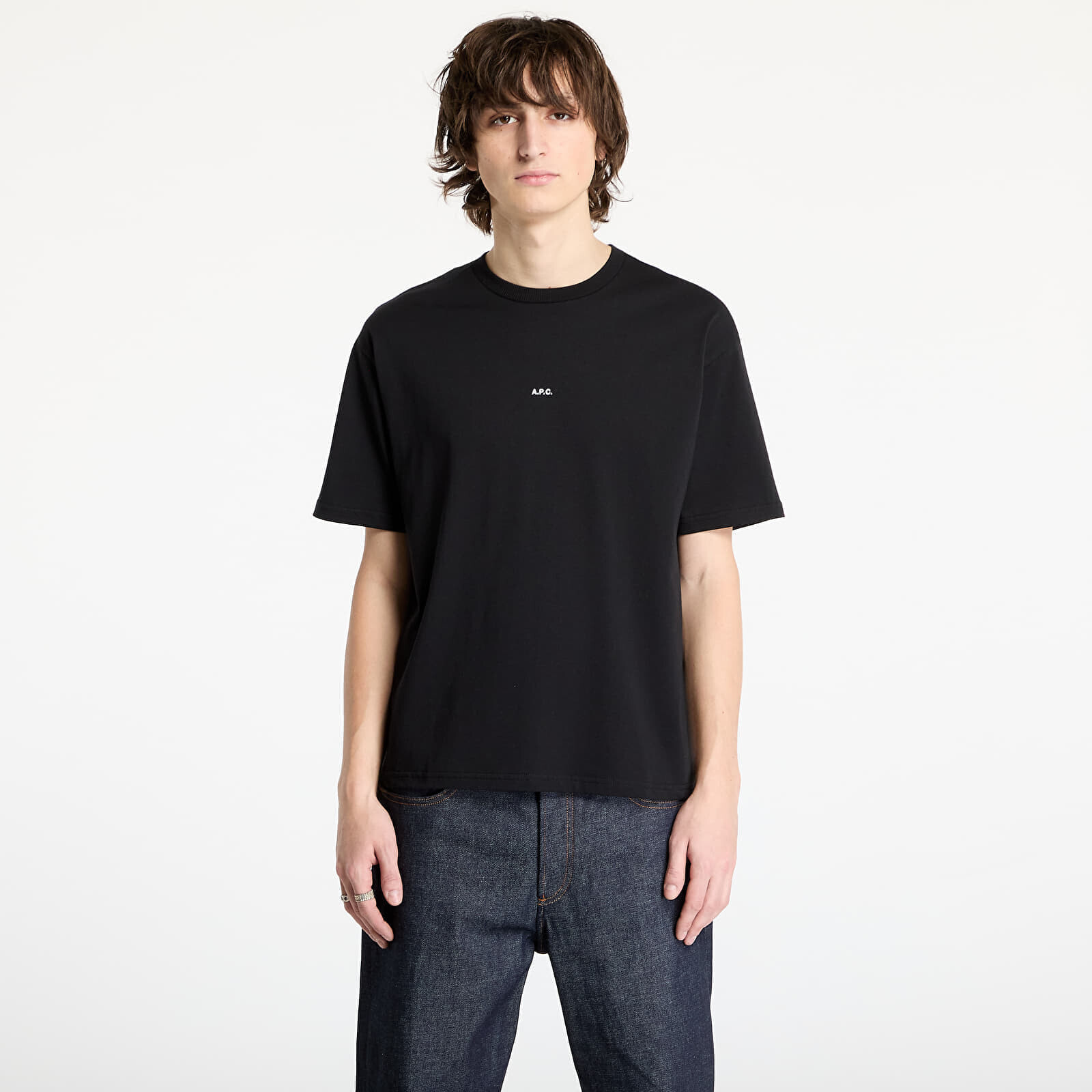 Tričko A.P.C. Boxy Micro Logo T-Shirt Black XL