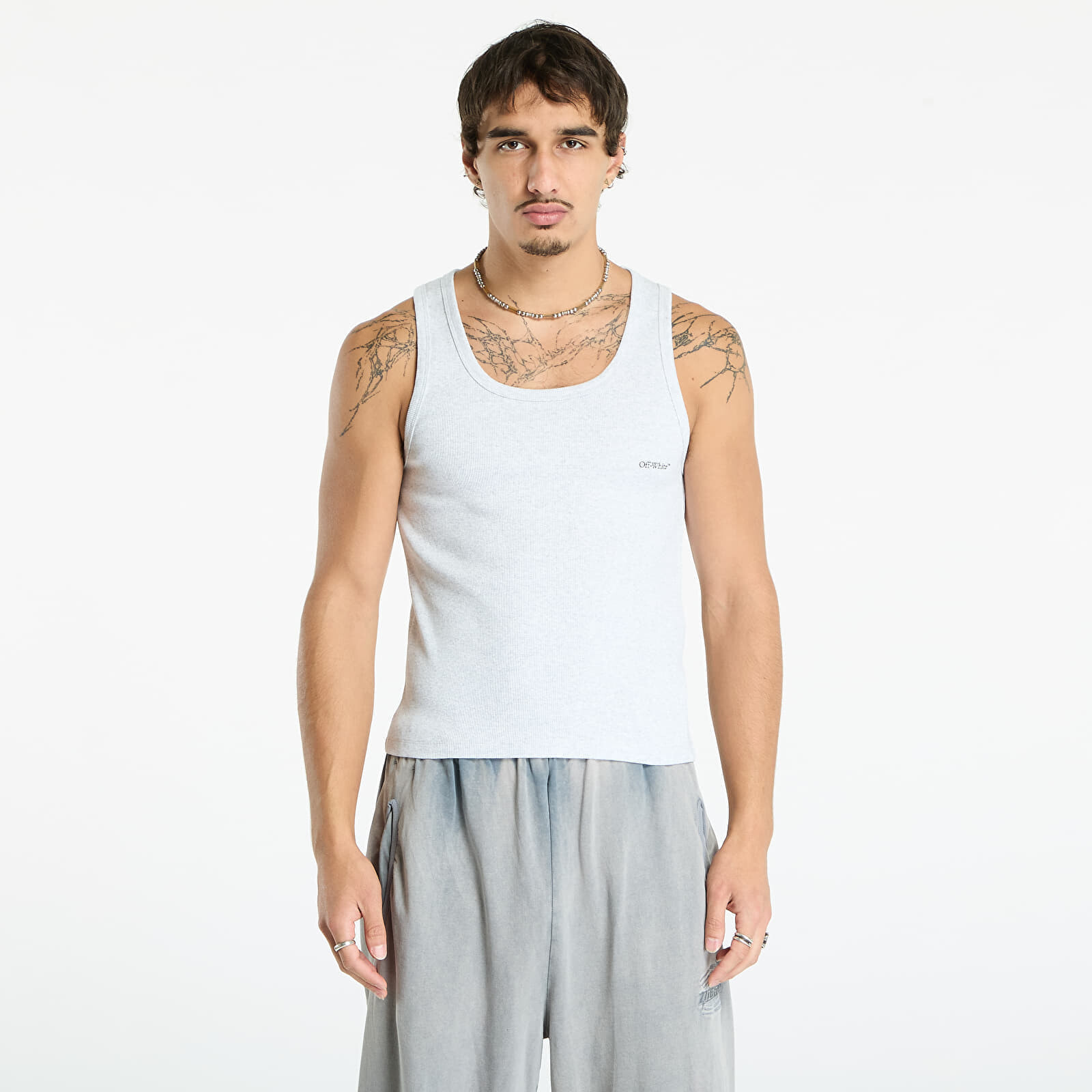 Off-White Off Bookish Rib Tank Grey Melange/ Black M