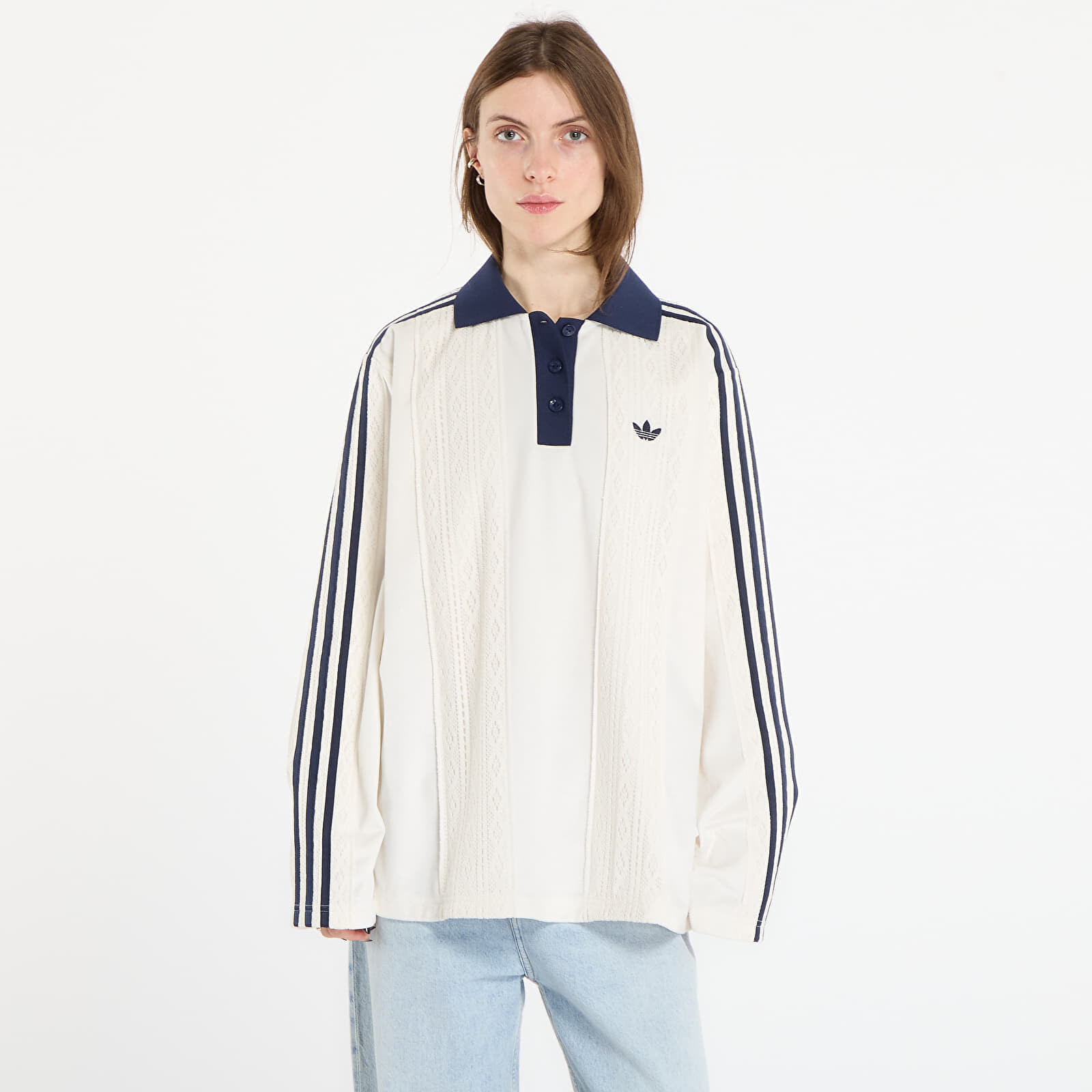 Tričko adidas Ls Jersey Off White M