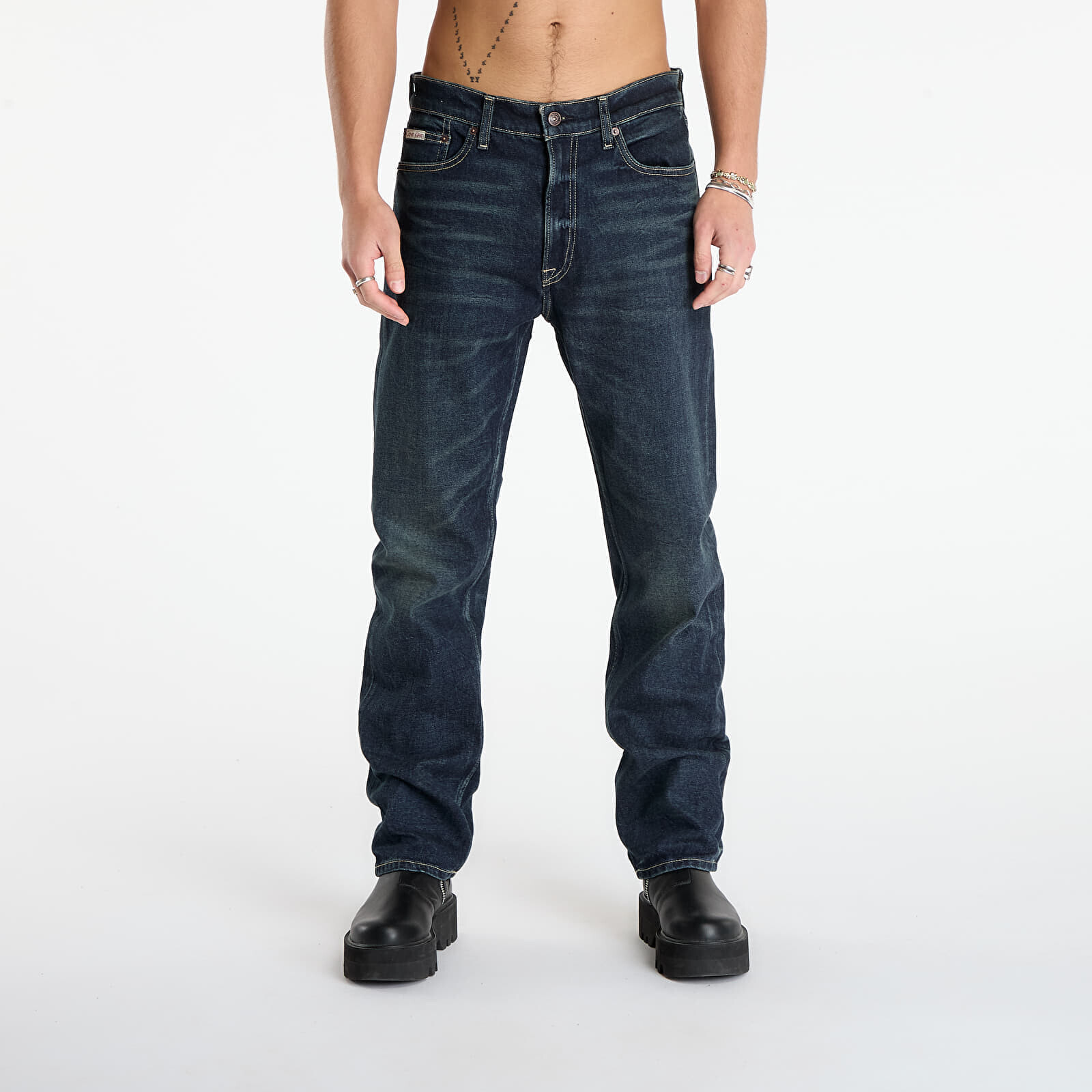 Džínsy Calvin Klein Jeans Standart Straight Gilded Jeans Blue W34/L34