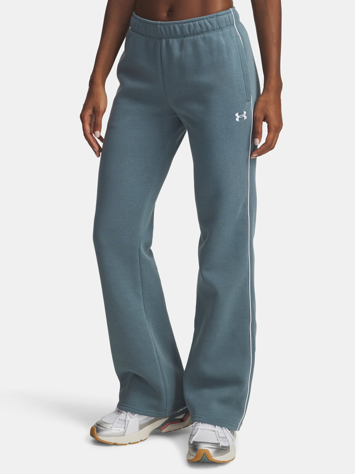 Under Armour UA Rival Flc Piped Pant-BLU Women's Sports Trousers - Ladies