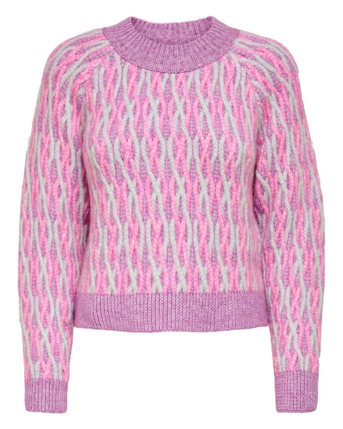 Ružový vzorovaný sveter Only
