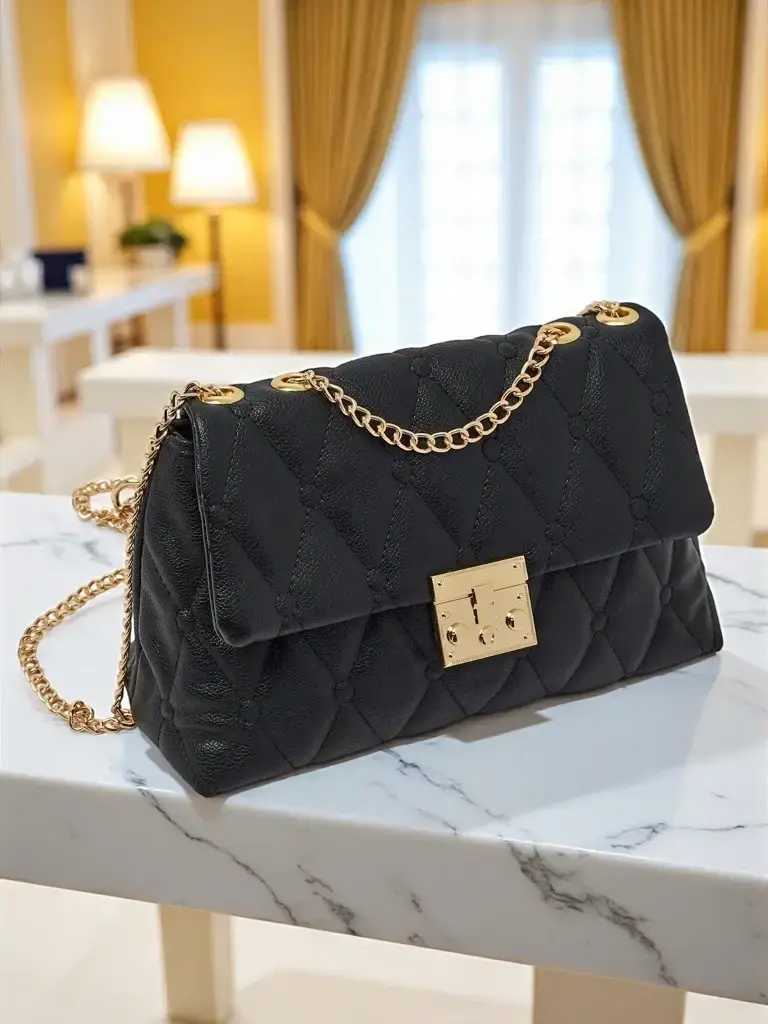 Malá prešívaná kabelka z eko kože