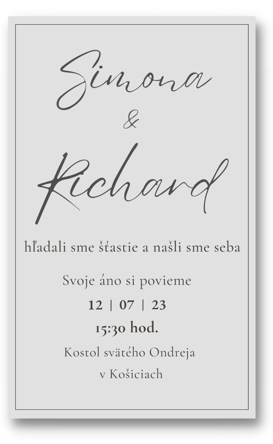 Personal Oznámenie - Elegant Zvoľte množstvo: od 61 ks a viac