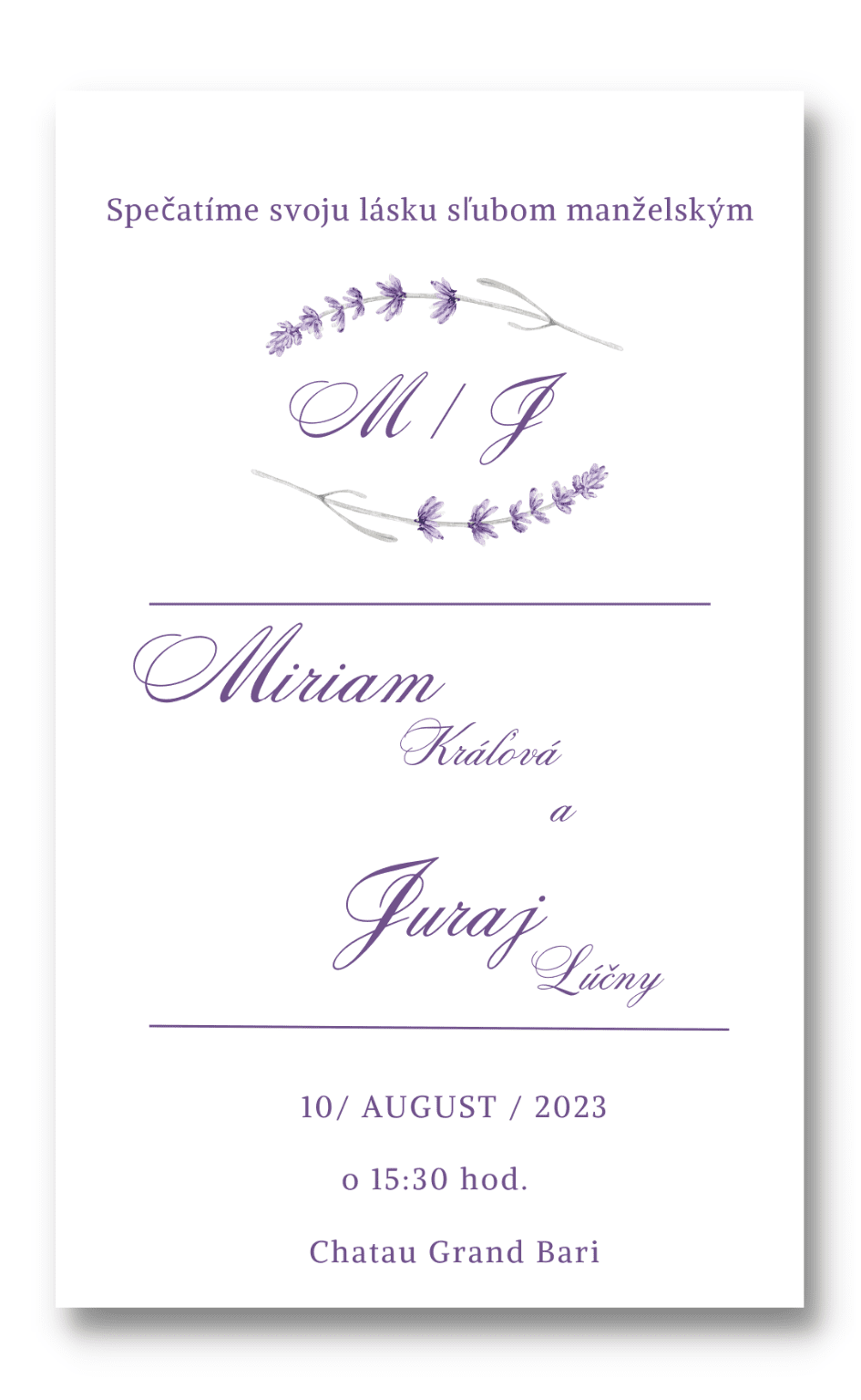 Personal Oznámenie - Lavender Zvoľte množstvo: od 1 ks do 10 ks