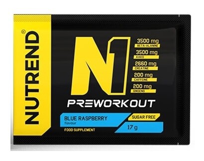 Nutrend n1 pre-workout – 17 g - modrá malina